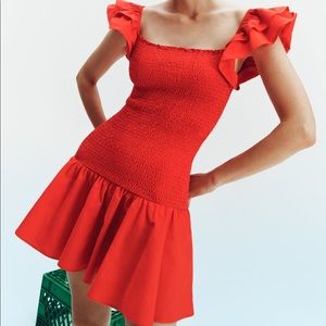 Zara Smocked Ruffle Dress